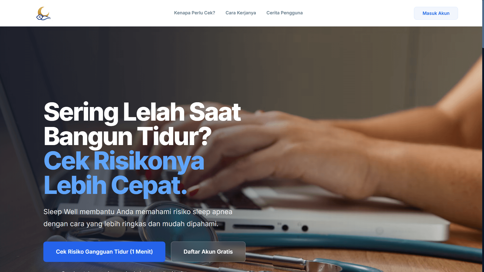 Sleep Well landing page